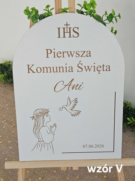 Tablica dekoracyjna na sztalugę Pierwsza Komunia Święta dekoracja