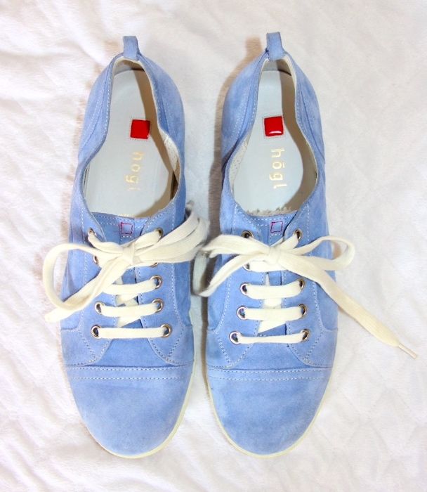 HOGL niebieskie zamsz skóra trampki sneakersy 39 skórzane blue