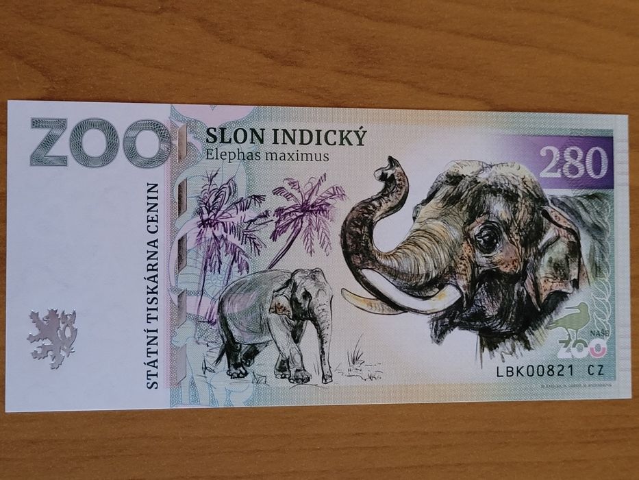 Banknoty kolekcjonerskie Zoo Liberec Czechy zoolar bon,  Matej Gabris
