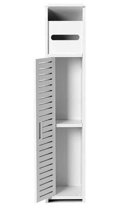 Szafka Regał Póła Łazienkowa Stojąca Ażurowa Półka na Papier Biały