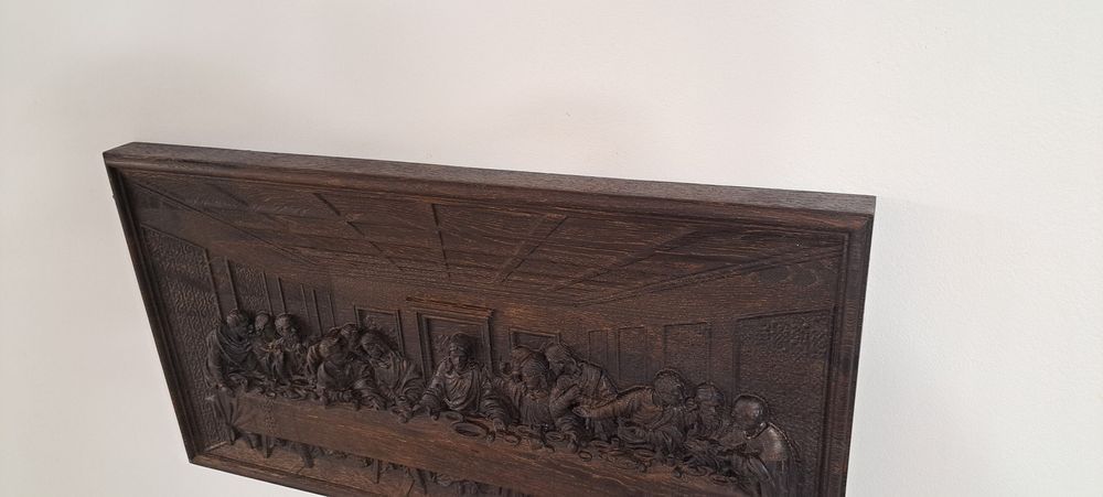 Płaskorzeźba w dębie - Ostatnia Wieczerza, prezent, pamiątka