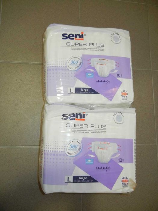 Pampersy dla dorosłych rozmiar L   2 x  10 sztuk Seni Super Plus