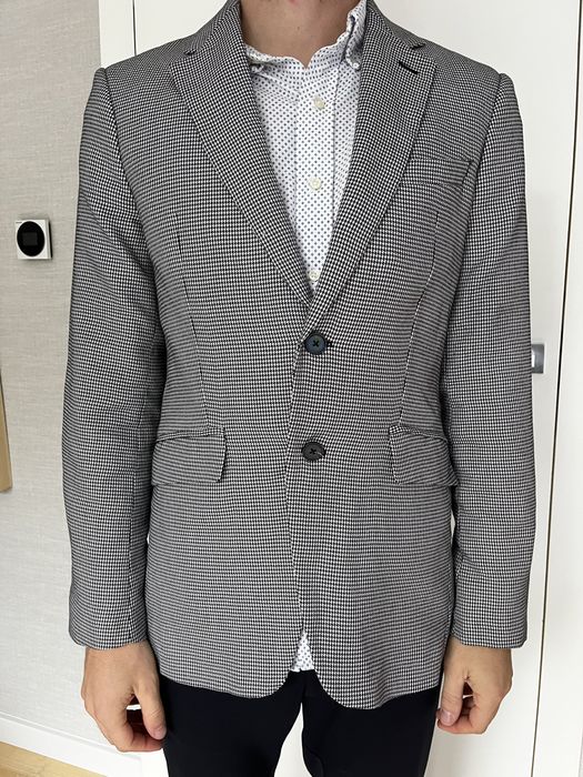 Zara marynarka w kratkę modna czarna 48 M jesień okazja