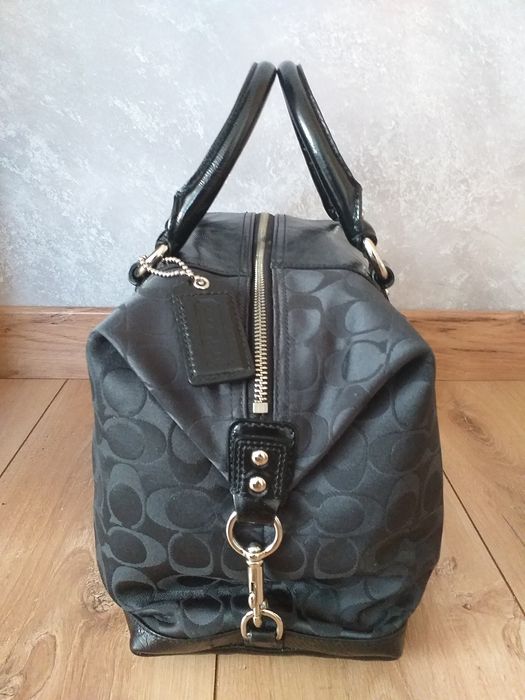 COACH VINTAGE oryginalna skóra płótno logowane torebka shopper kuferek