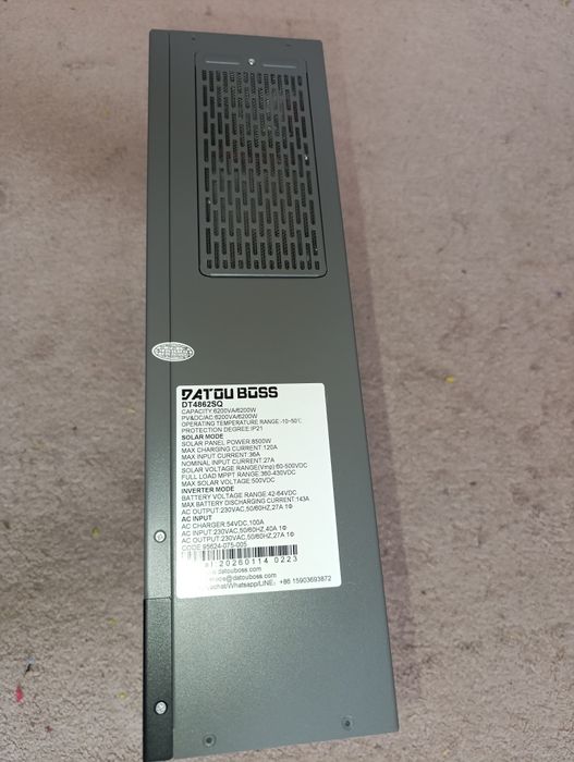 DATOUBOSS DT 4862S 6.2KW 48V гібридний інвертор(AC 100A, PV 8500W)