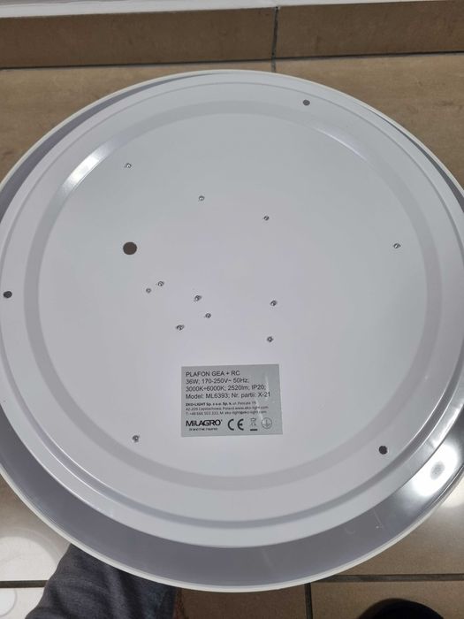 Lampa sufitowa LED 36W Milagro GEA 390mm Pilot regulacja barwy