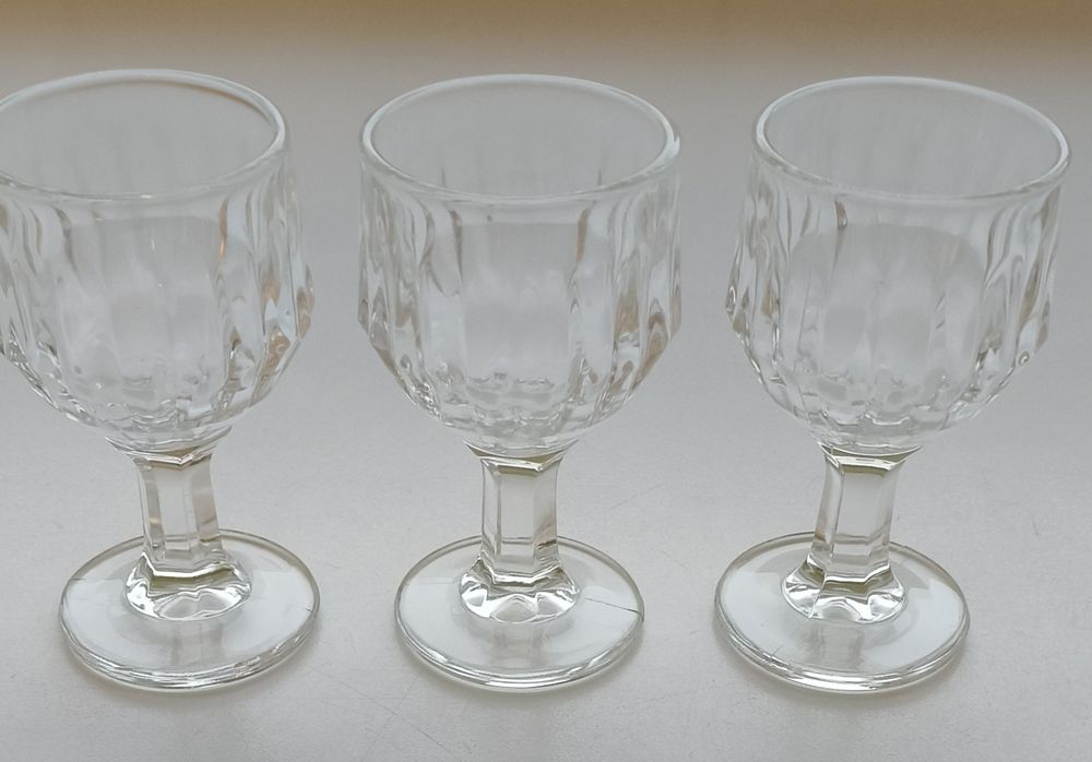 3 Vintage Wine Glasses