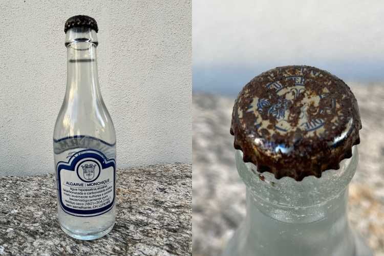 Garrafas antigas ainda seladas com o seu conteúdo e caricas originais