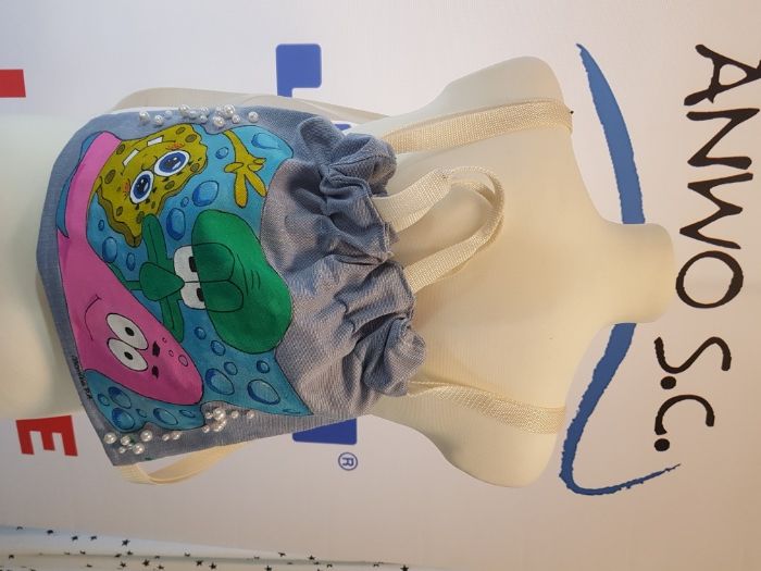 Worko plecak jeansowy ręcznie malowany