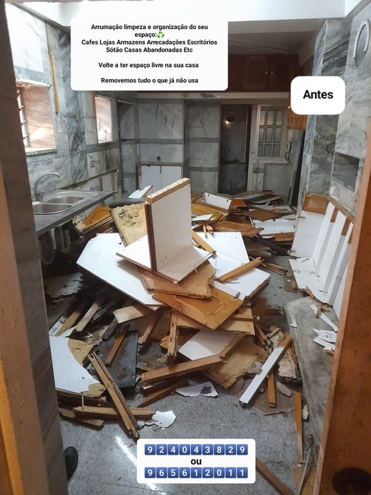 Demolição-Recolha de Entulho Madeira Pladur serviços de Mudança Etc