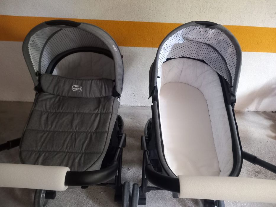 Conjunto de trio Asalvo  Carrinho Bebé, Alcofa e Cadeira e Isofix