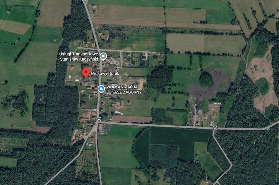 Działka budowlana 11,3 ar, Prusowy Borek, bezpośrednio przy drodze asfaltowej, warunki zabudowy