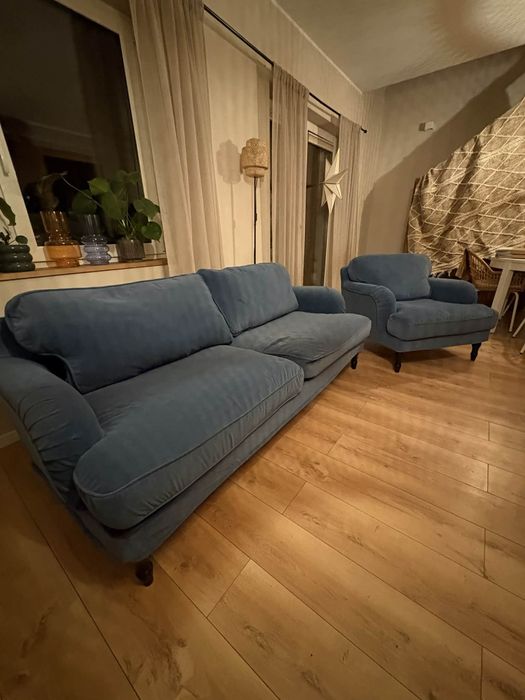 Sofa Ikea stocksund fotel, zestaw do salonu kanapa
