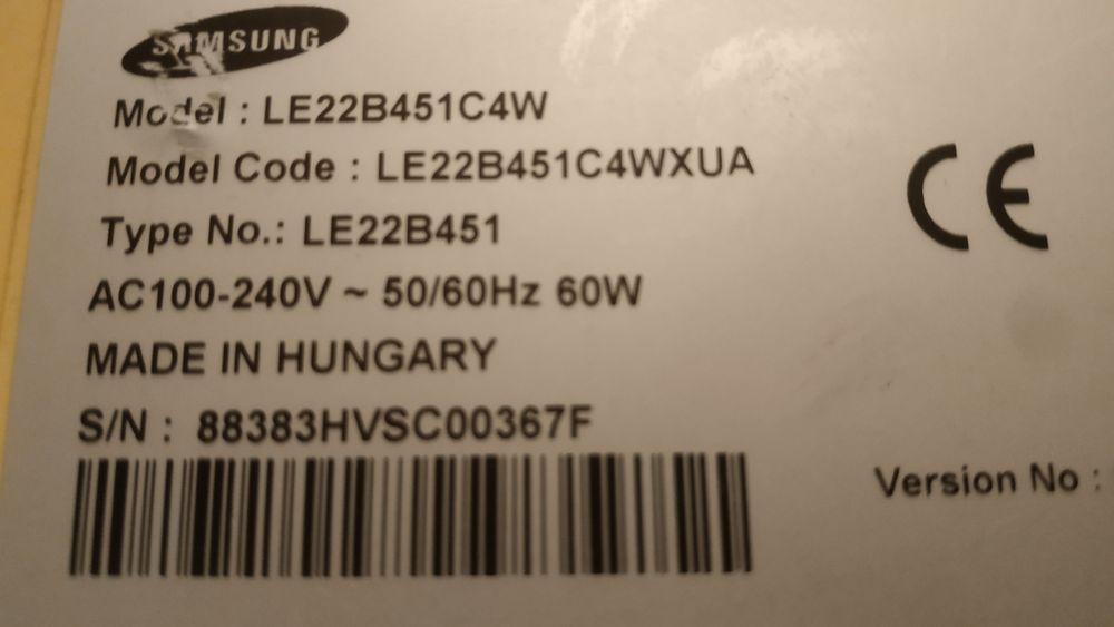 Монитор / телевизор Samsung LE22B451C4 (Венгрия)