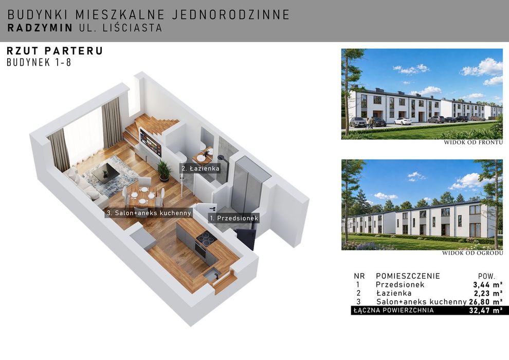 Nowe Segmenty 65,83 M² | Ogródek | 2 Miejsca | Radzymin |Od 489 000 Zł