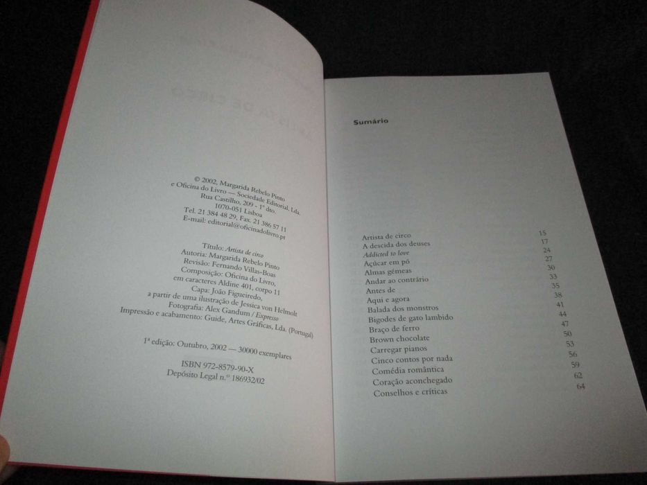 Livro Artista de Circo Margarida Rebelo Pinto