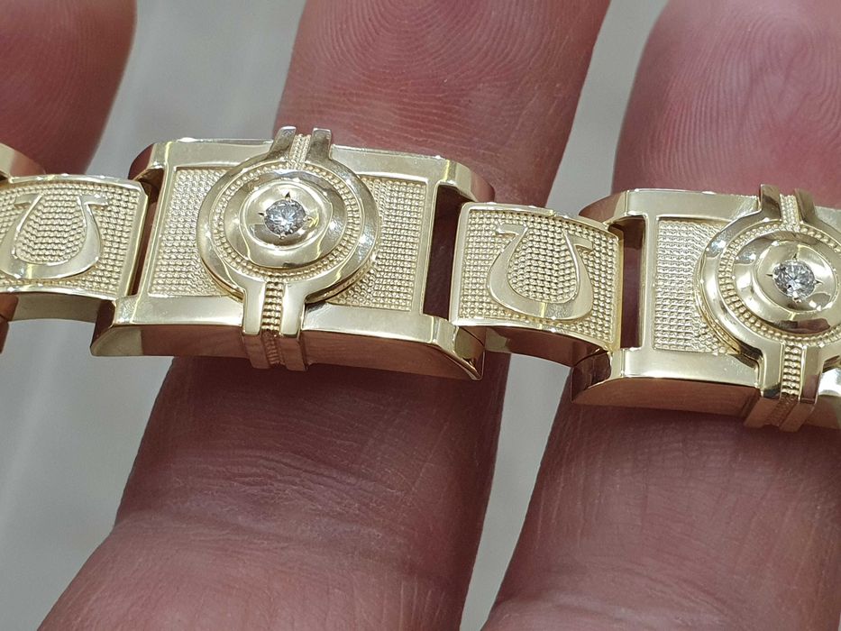 EKSKLUZYWNĄ BRANSOLETA Z 14 Karatowego ZŁOTA 585. Z Diamentamy !