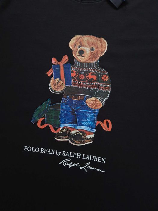Ralph Lauren Bawełna M L XL XXL 3XL Czarny Męski T shirt Polo Bear