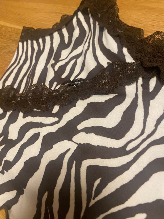brązowy top w zebre z shein