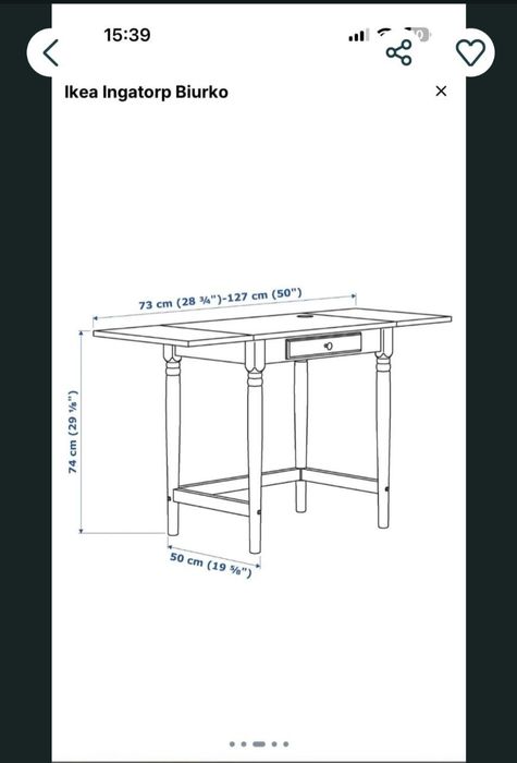 Stół/biurko Ikea  Ingatorp