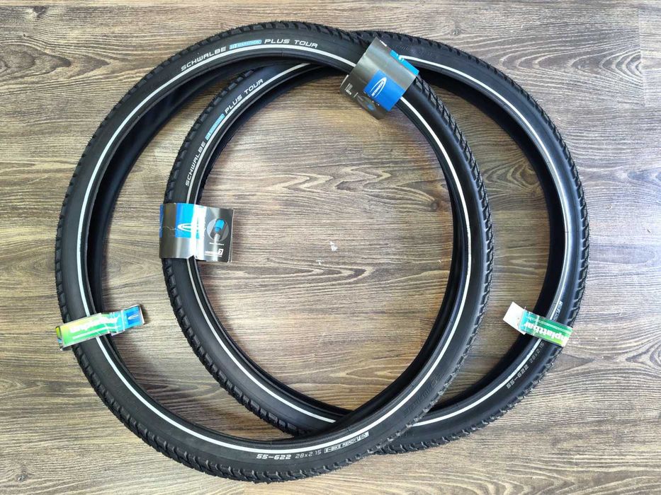Par de Pneus Schwalbe Marathon Plus Tour 28x2,15" (55-622) - Novos, Nunca Usados