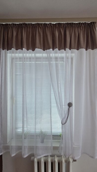 Кухонний тюль білий "Сніжок" 2,4х1,7м для карнизу 1,2-1,5м