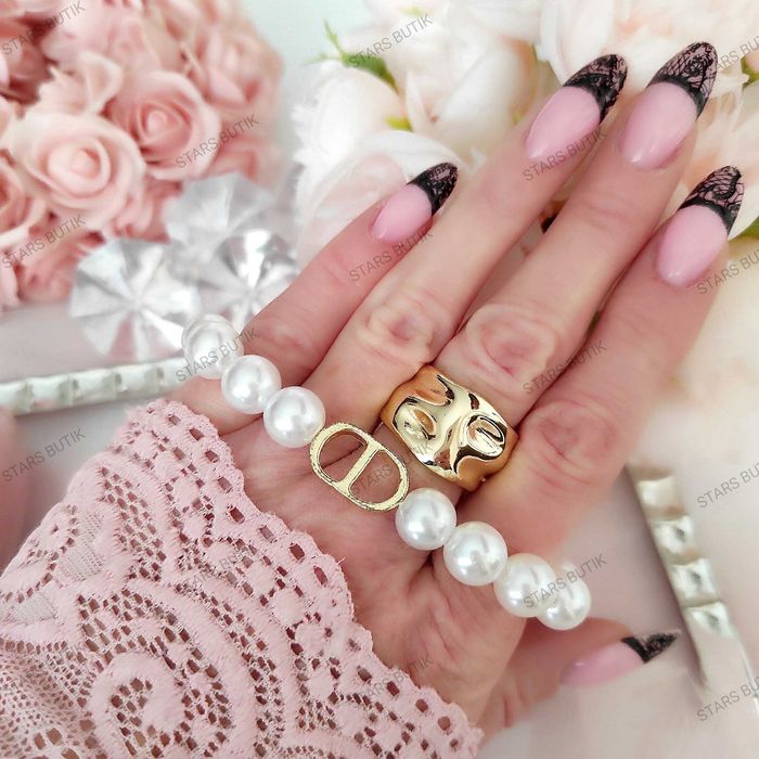 Bransoletka koraliki perełki CD na gumce jubilerskiej cudo