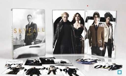 007 skyfall. стилбук в пленке, 8 открыток, франция, blu-ray + dvd