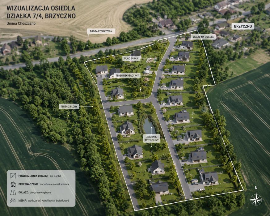 Teren inwestycyjny 4,5 ha – , WZ fotowoltaika. Produkcja rolna