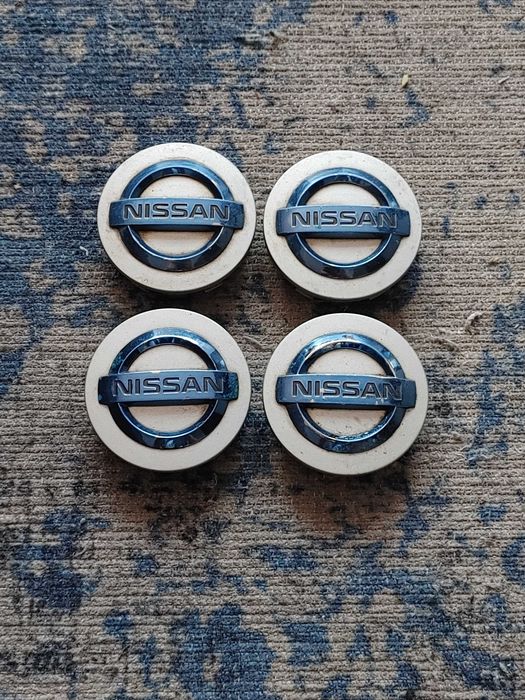 Dekielki alufelgi Nissan 54mm x 50mm oryginał srebrne chrom komplet