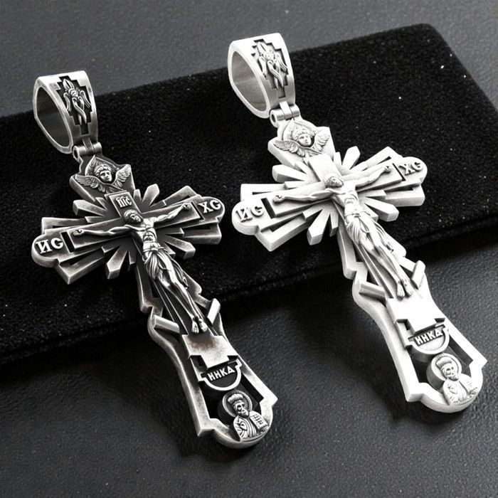 Срібний хрестик кулон ладанка серебряная срібло серебро крестик  925