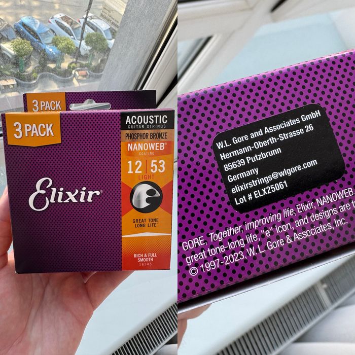 Струни для акустичної гітари Elixir Phosphor Bronze 12-53