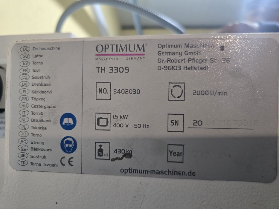 Torno Mecanico OPTIMUM