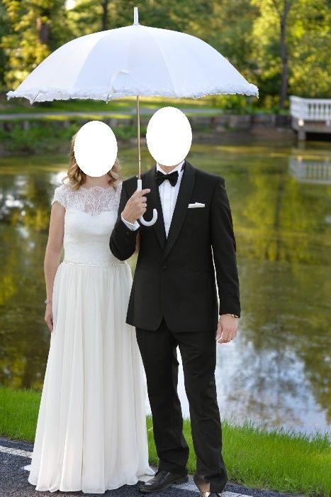 suknia ślubna afrodyta ally 36/38 koronka+muślin