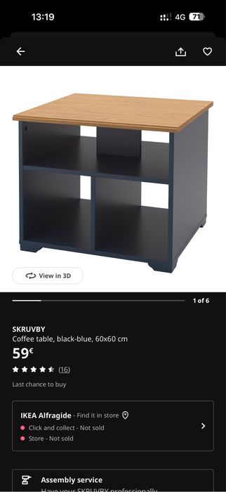 Mesa de centro IKEA SKRUVBY – 10€