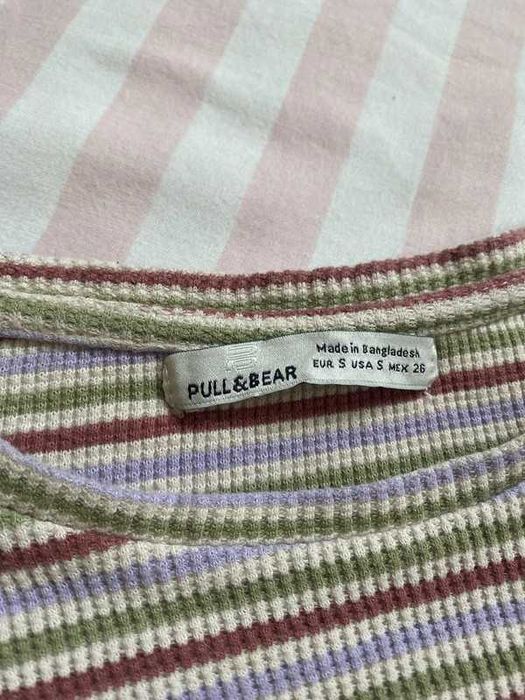 Crop top w kolorowe paski Pull & Bear S/M