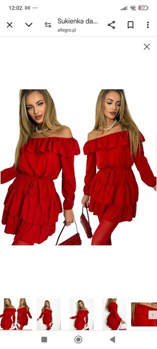 Czerwona sukienka hiszpanka S/M, 36, 38