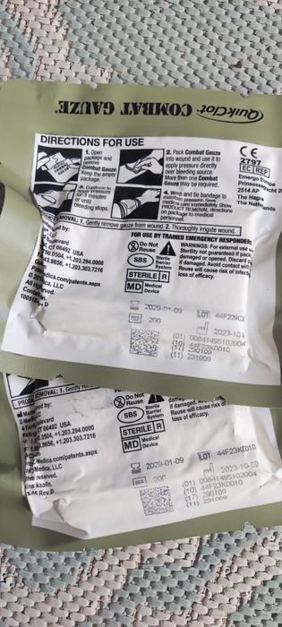 Бинт гемостатичний, протиопікові пов'язки