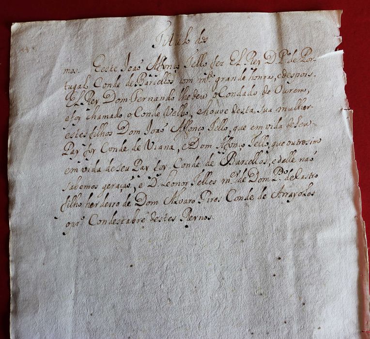 Título Dos Tellos (Teles) e Meneses genealogia, Sisto Tavares 1508