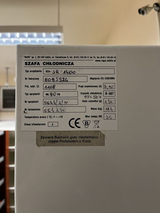 Szafa chłodnicza - witryna Rapa 1400