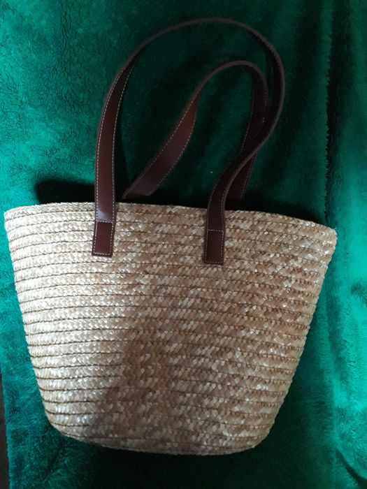 Nowa pojemna torebka plażowa lub na zakupy środek sznurowany