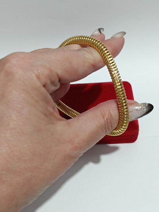 Złota bransoletka elastyczna Sprężynka średnica 6cm, złoto próby 585