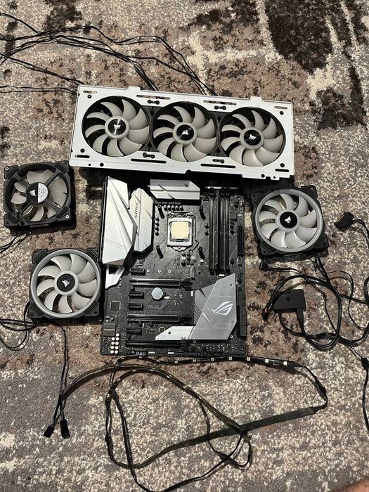 Игровой комплект: ASUS ROG STRIX Z370-E GAMING + Intel Core i7-8700K + 8 ГБ DDR4 + 6 вентиляторов Corsair
