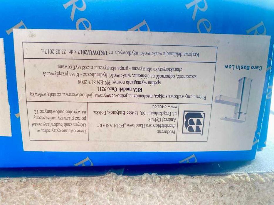 Bateria umywalkowa jednouchwytowa, chromowana REA