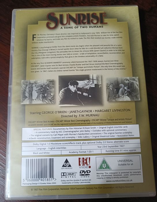 DVD "Sunrise" de Murnau. Colecionador!