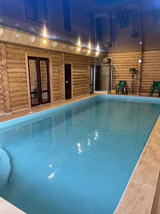 99 Дом сруб с теплым бассейном и баней мангал  Теремки Чабаны