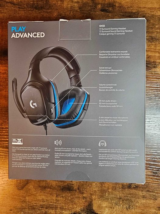 Logitech G432 Czarno-Niebieskie