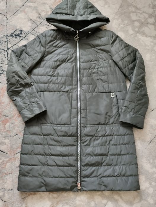 Полупальто плащевка на синтепоне, темно зелёный.