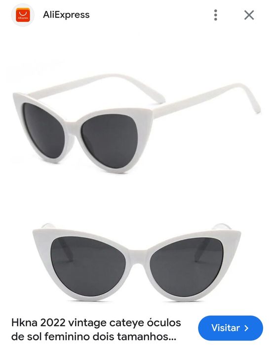 Óculos de sol olho de gato brancos