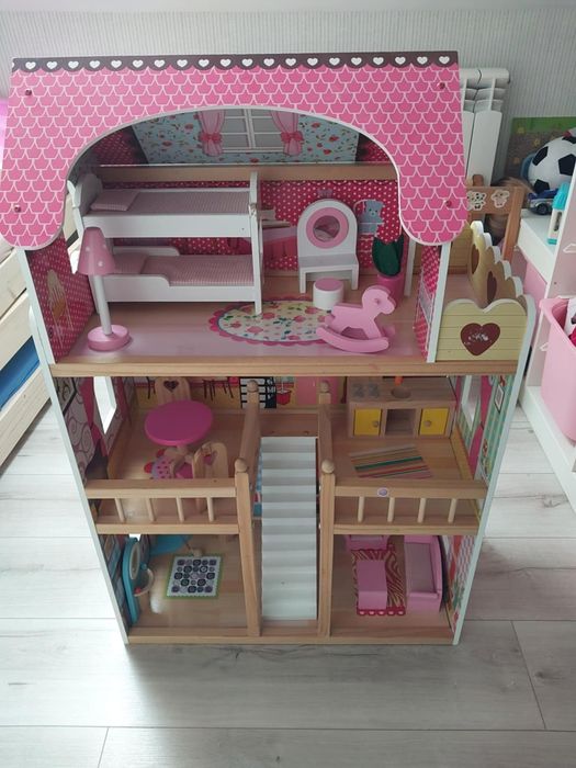 Domek dla lalek vidaXL 3-poziomowy60x30x90 cm, drewno